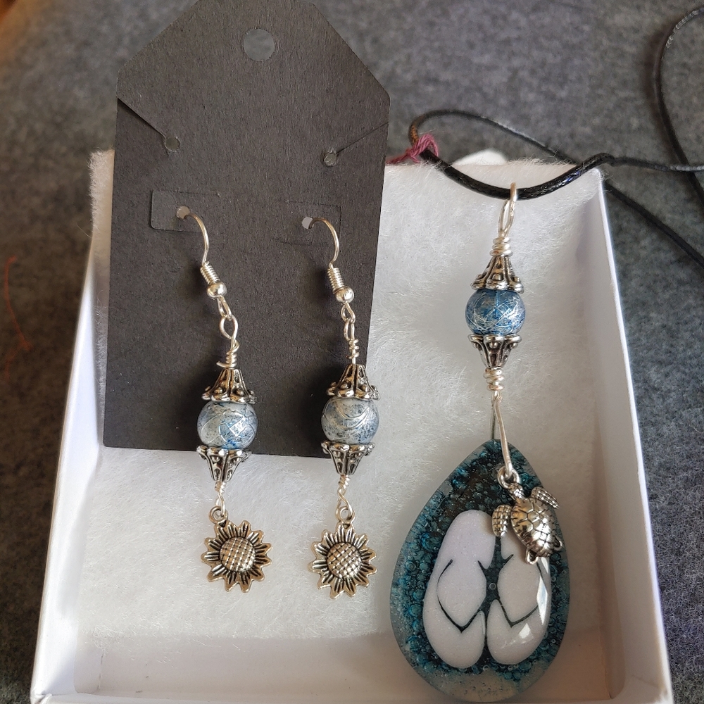 Necklace and earrings